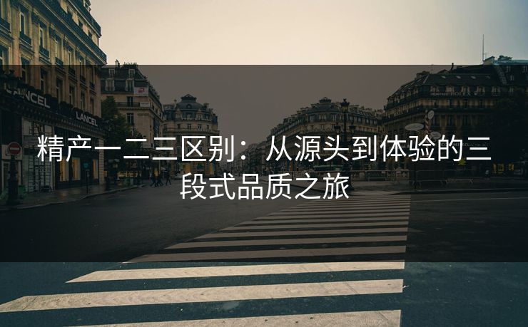 精产一二三区别:从源头到体验的三段式品质之旅