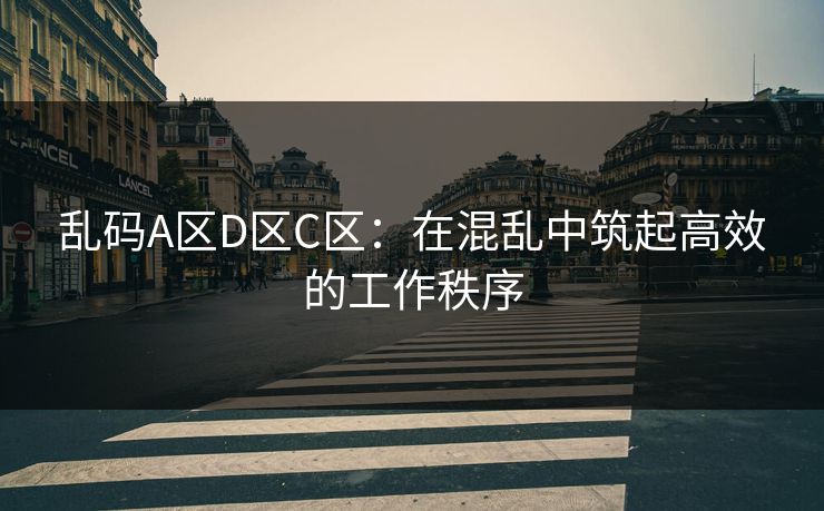 乱码A区D区C区：在混乱中筑起高效的工作秩序