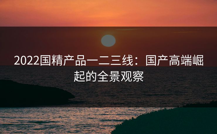 2022国精产品一二三线：国产高端崛起的全景观察