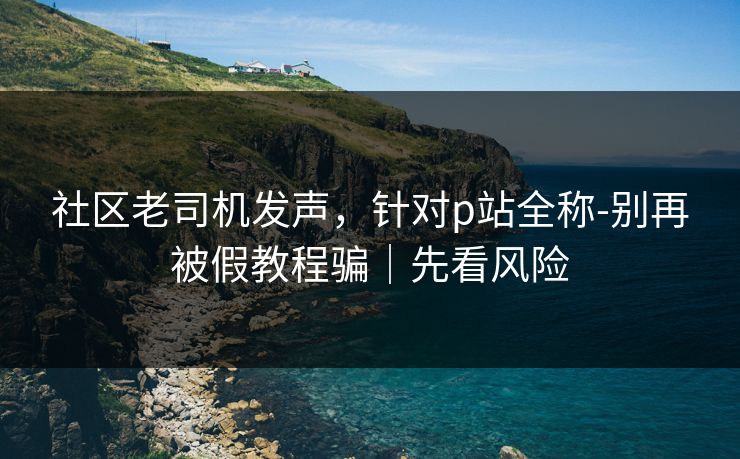 社区老司机发声，针对p站全称-别再被假教程骗｜先看风险