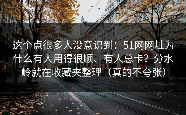 这个点很多人没意识到：51网网址为什么有人用得很顺、有人总卡？分水岭就在收藏夹整理（真的不夸张）